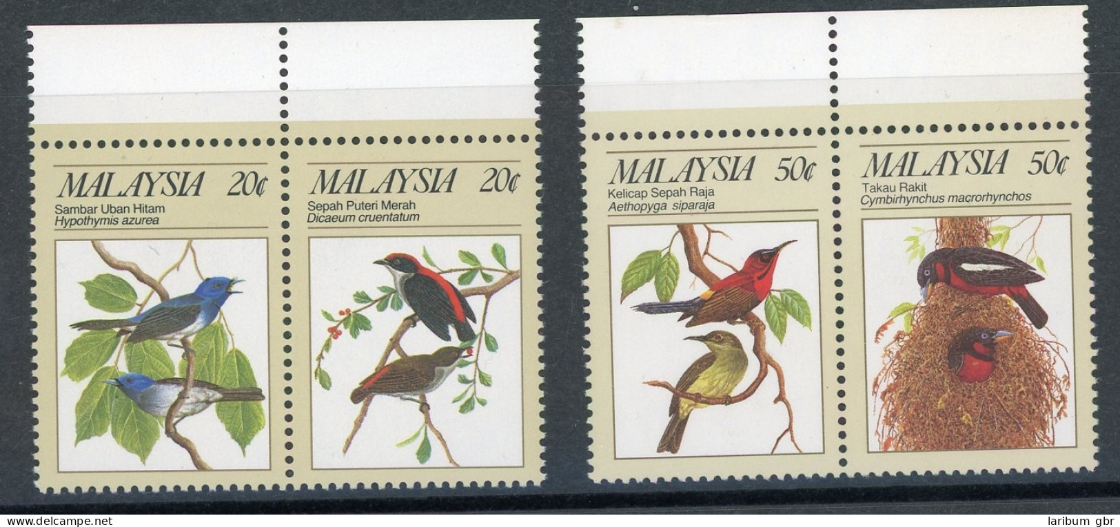 Malaysia 2 Paare 380-383 Postfrisch Vögel #JD290 - Sonstige & Ohne Zuordnung