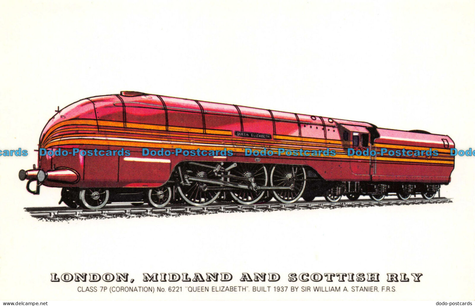 R082336 London. Midland And Scottish Rly. Class 7P No 6221 Queen Elizabeth - Autres & Non Classés