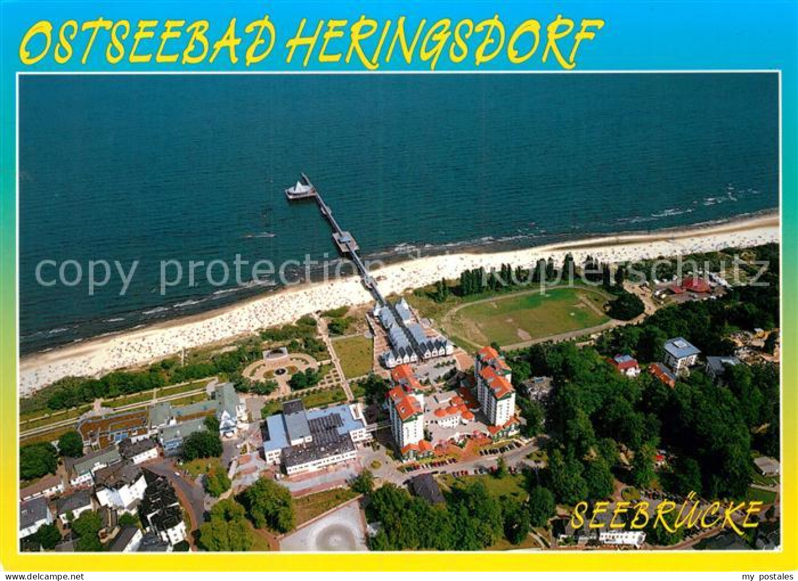 72969750 Heringsdorf Ostseebad Usedom Fliegeraufnahme Mit Strand Seebruecke Osts - Otros & Sin Clasificación