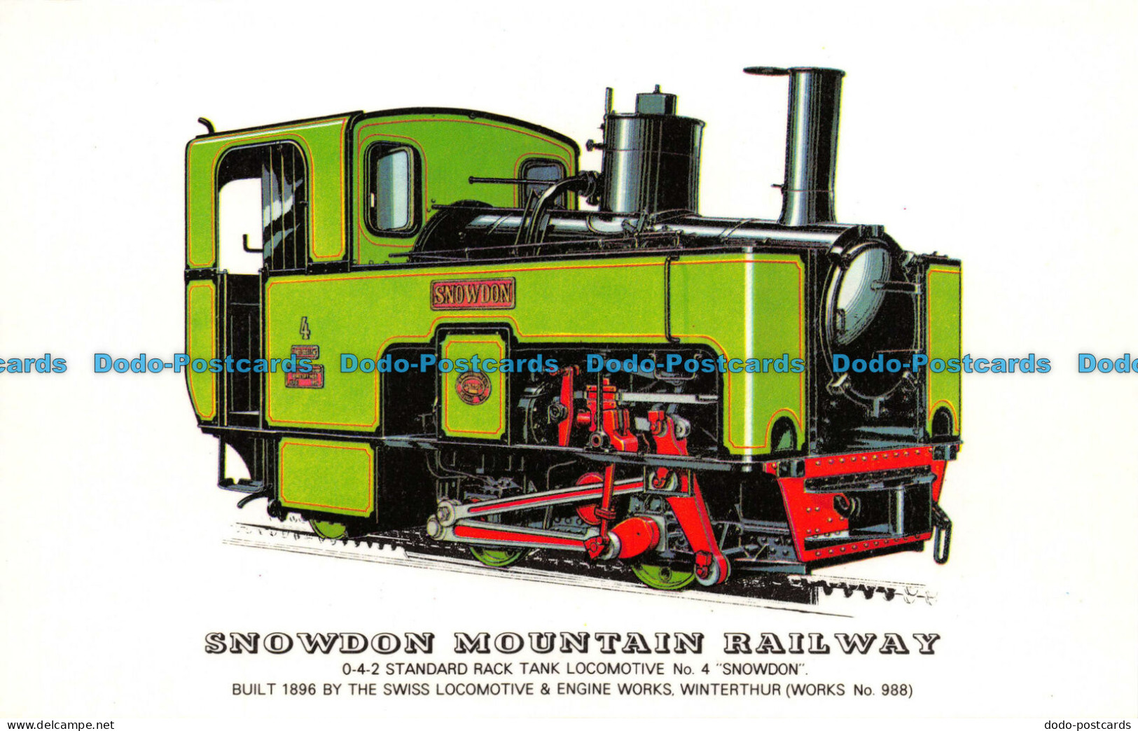 R082347 Snowdon Mountain Railway. 0 4 2 Standard Rack Tank Locomotive No 4 Snowd - World