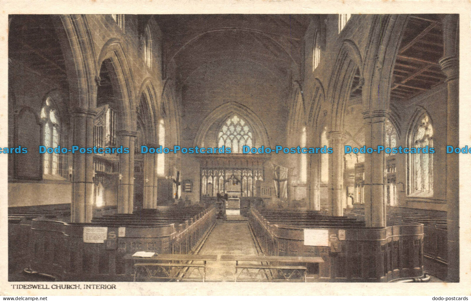 R081140 Tideswell Church. Interior. W. Brightmore. The Seal Of Artistic British - World