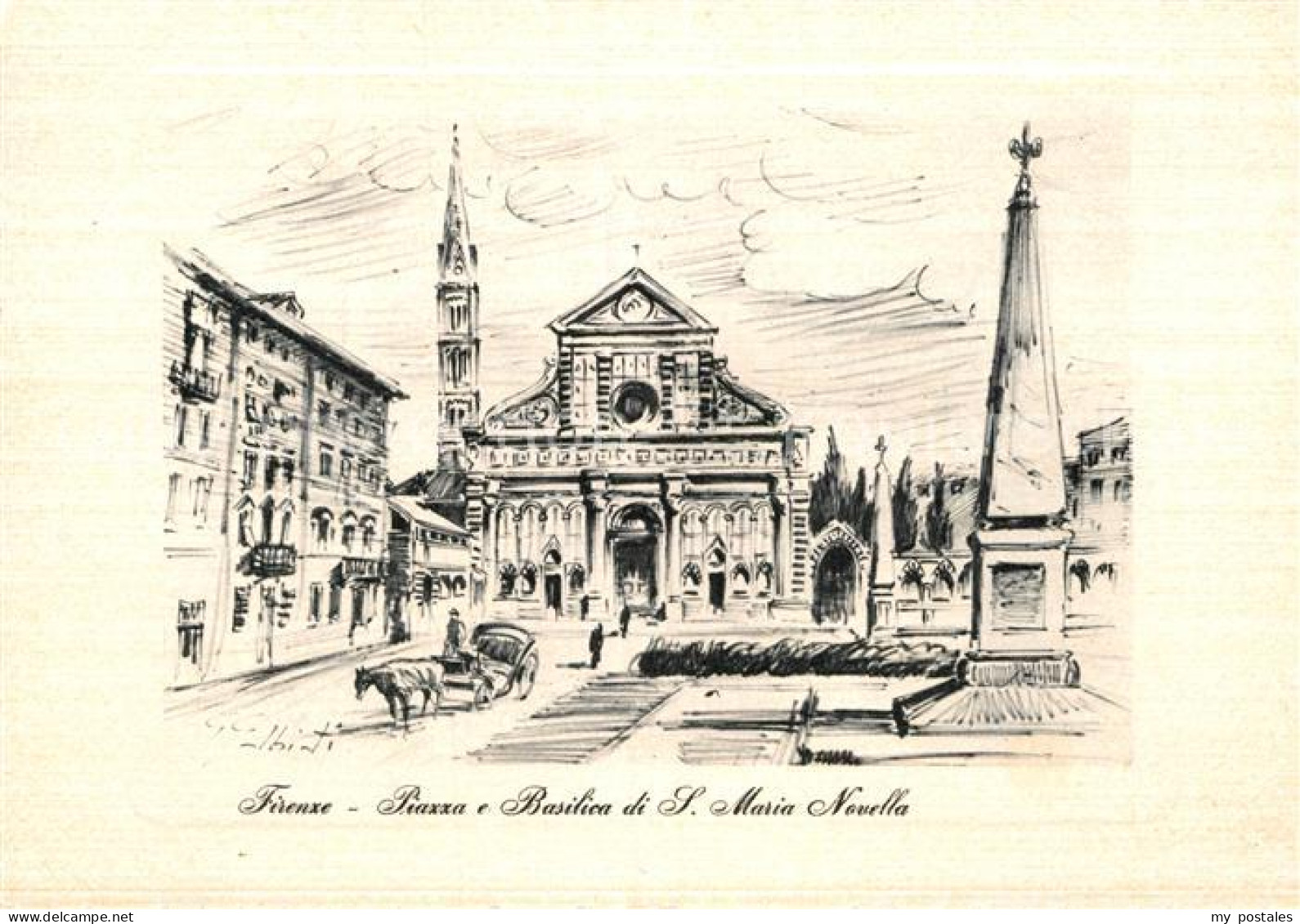 72969594 Firenze Florenz Piazza Basilica S. Maria Novella Kuenstlerkarte   - Otros & Sin Clasificación