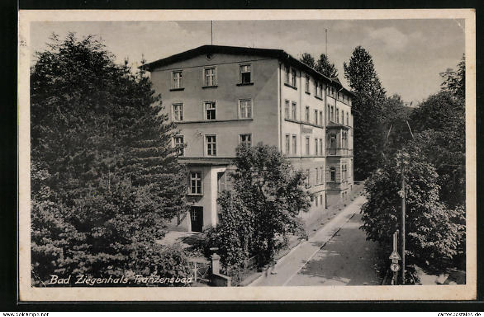 AK Bad Ziegenhals, Franzensbad Mit Strassenpartie  - Schlesien