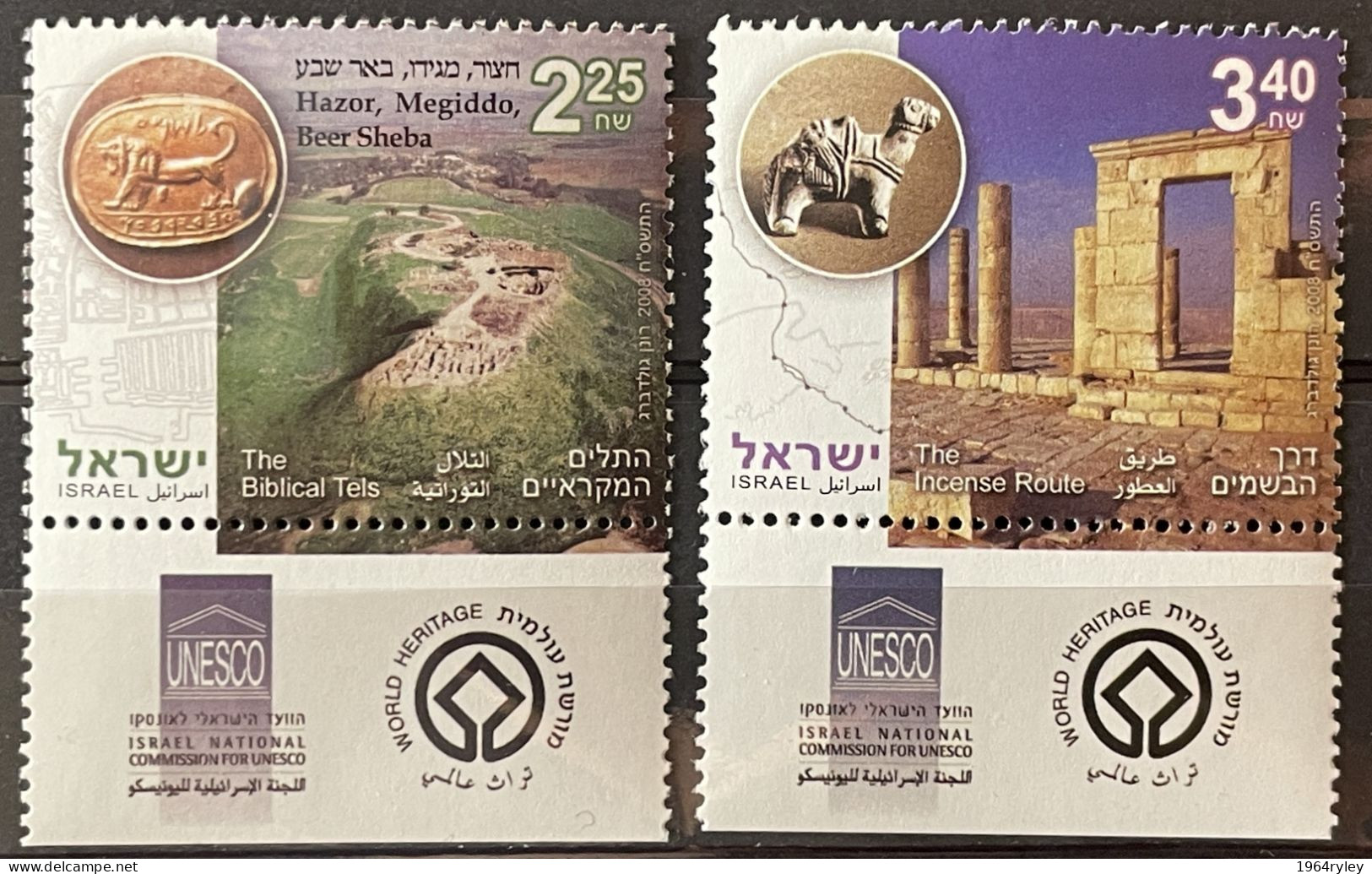 ISRAEL - MNH** - 2008 -  # 1967/1968 - Unused Stamps (with Tabs)