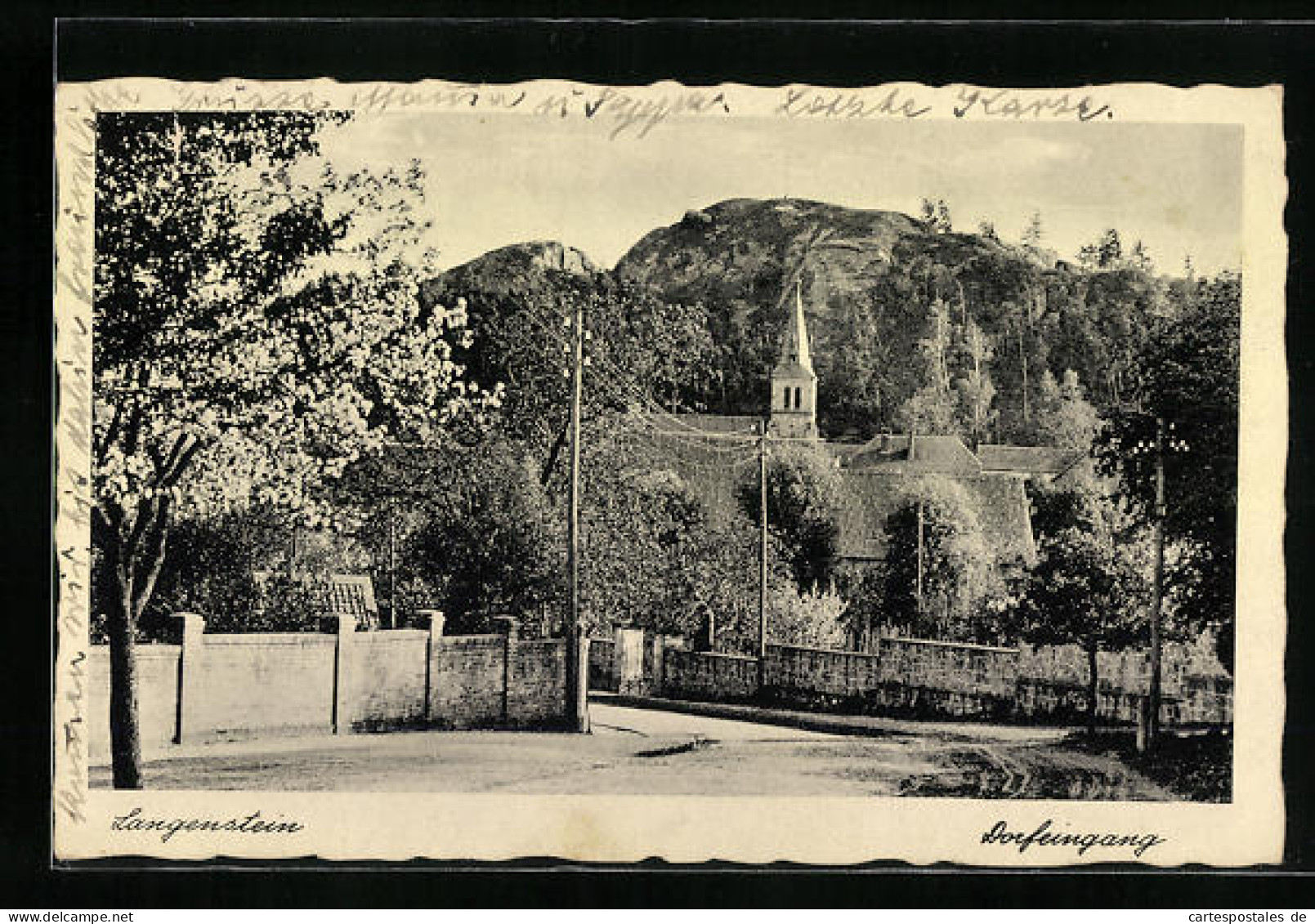 AK Langenstein, Dorfeingang, Blick Zur Kirche  - Altri & Non Classificati