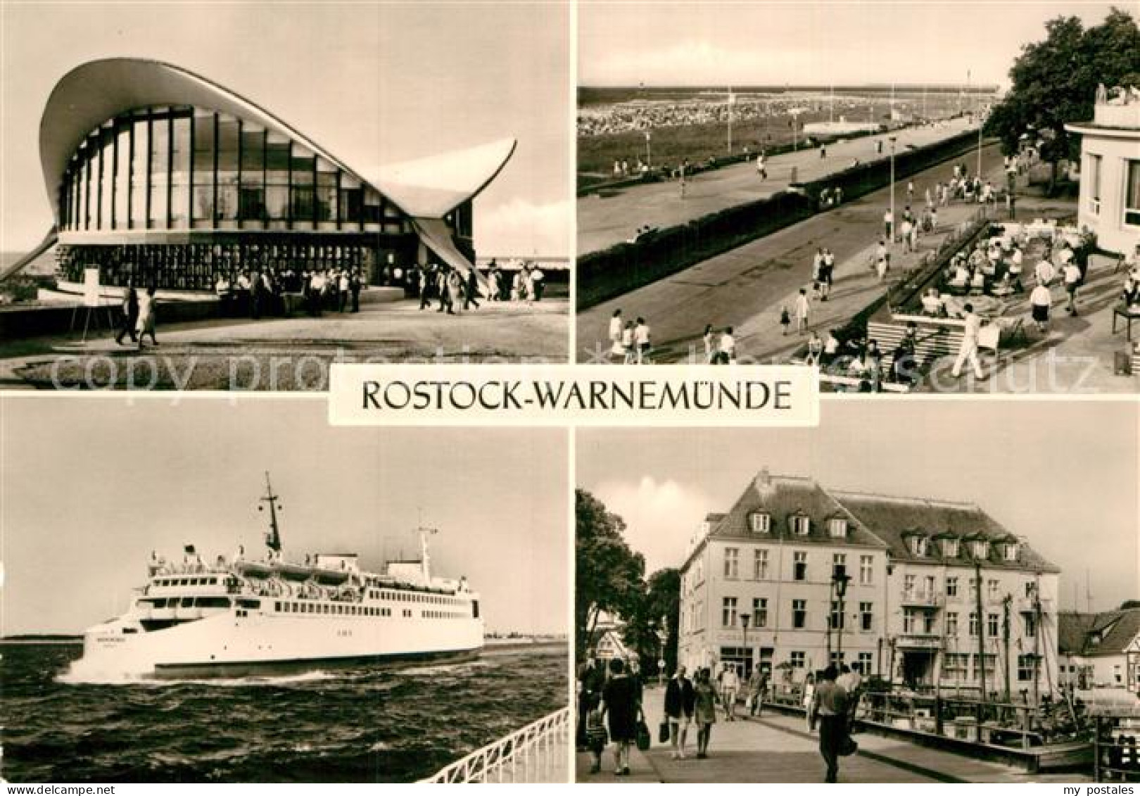 72964806 Warnemuende Ostseebad Restaurant Teepott Promenade Faehrschiff-Warnemue - Rostock