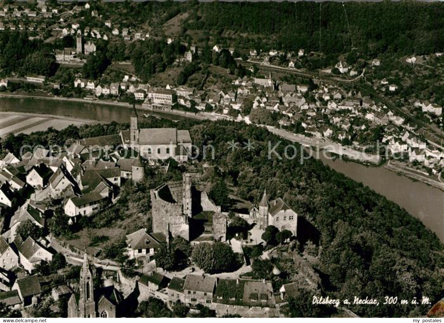 72964643 Dilsberg Neckar Burgruine Kirche Fliegeraufnahme Dilsberg - Neckargemünd