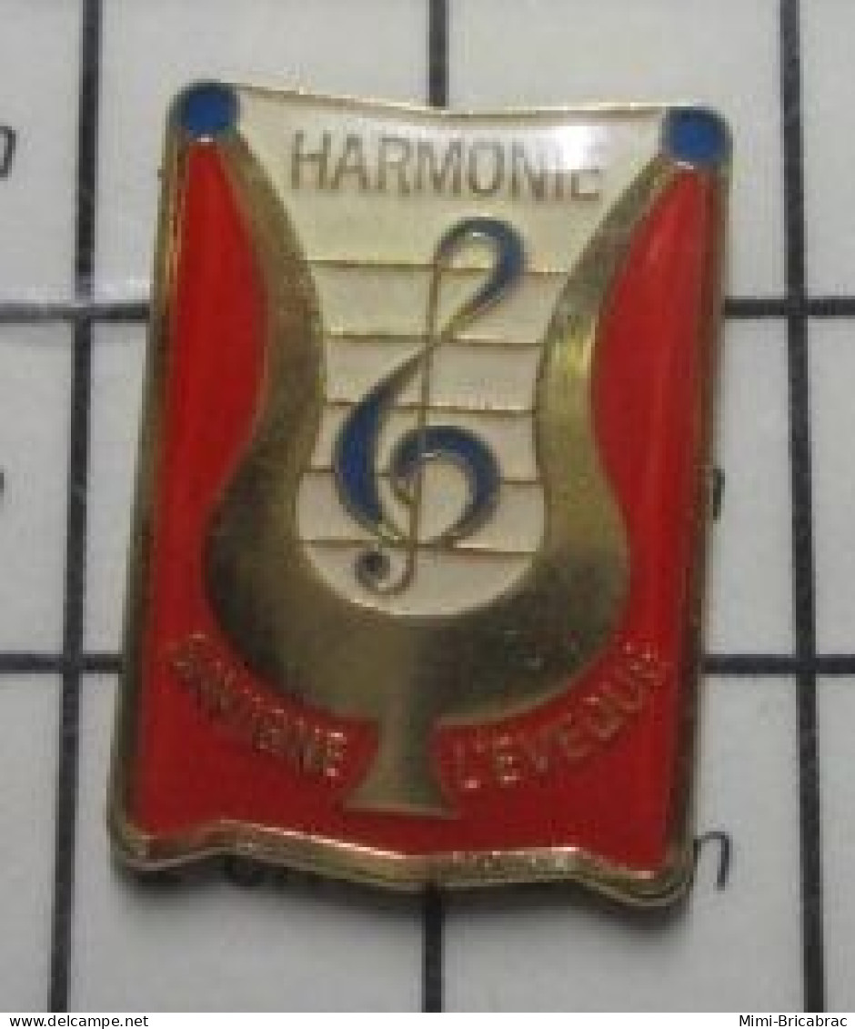 912b Pin's Pins / Beau Et Rare / MUSIQUE / HARMONIE SAVIGNE L'EVEQUE FANFARE ORCHESTRE - Musik