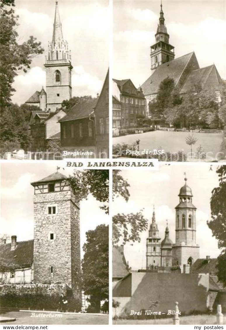 72963808 Bad Langensalza Bergkirche Platz Der DSF Drei Tuerme Blick Butterturm B - Bad Langensalza