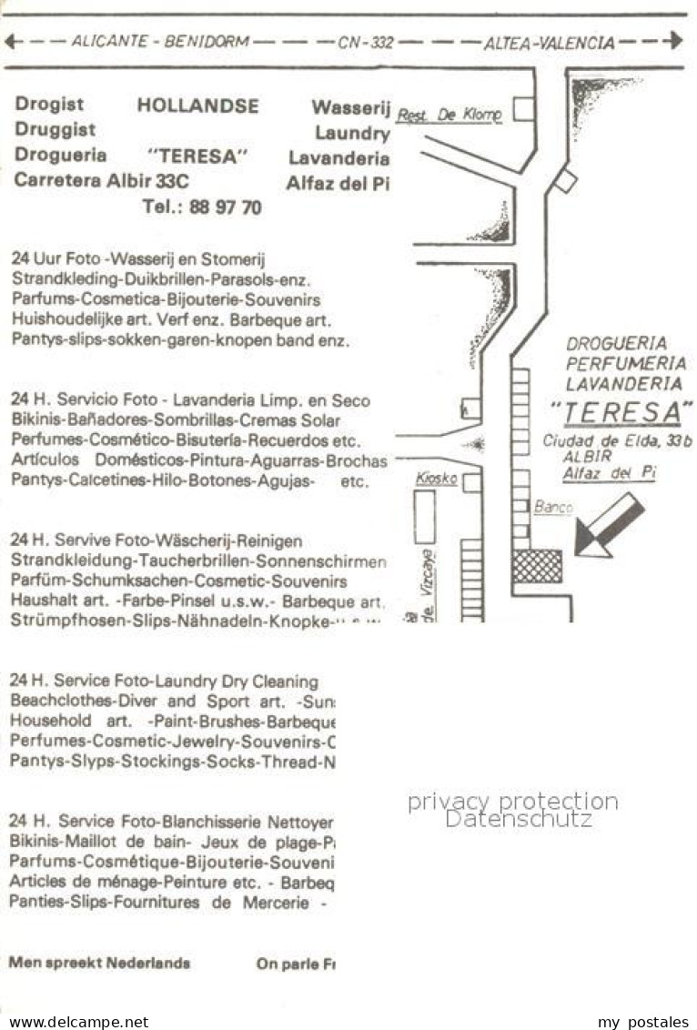 72962932 Alfaz Del Pi Drogueria Teresa Lavanderia Alfaz Del Pi - Sonstige & Ohne Zuordnung