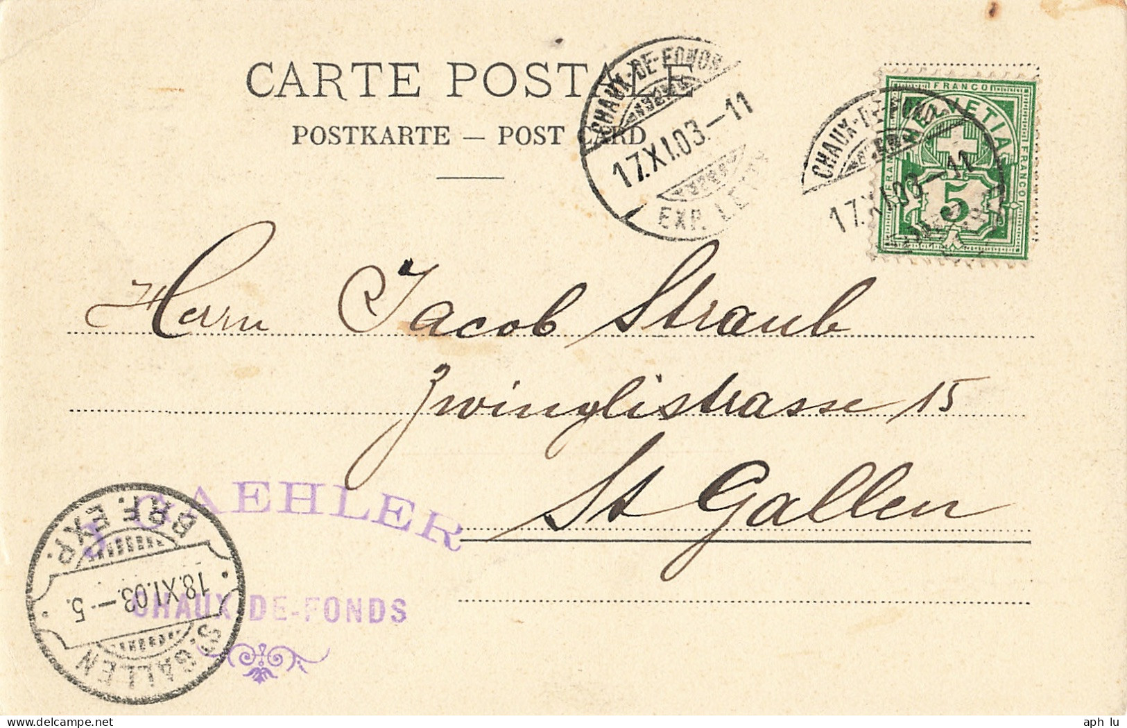 Beleg, Rasierklingenstempel St. Gallen (ad3868) - Postmark Collection