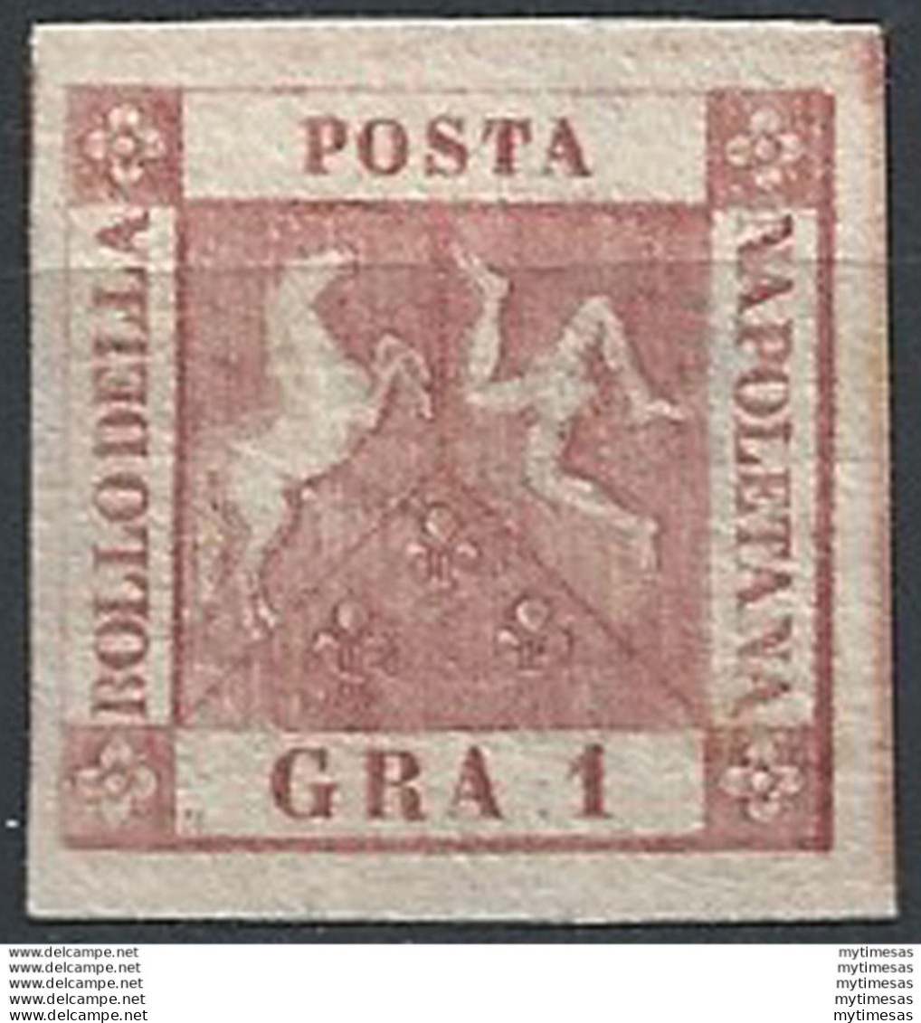 1858 Napoli 1 Grano Carminio MNH Sassone N. 4a - Napoli