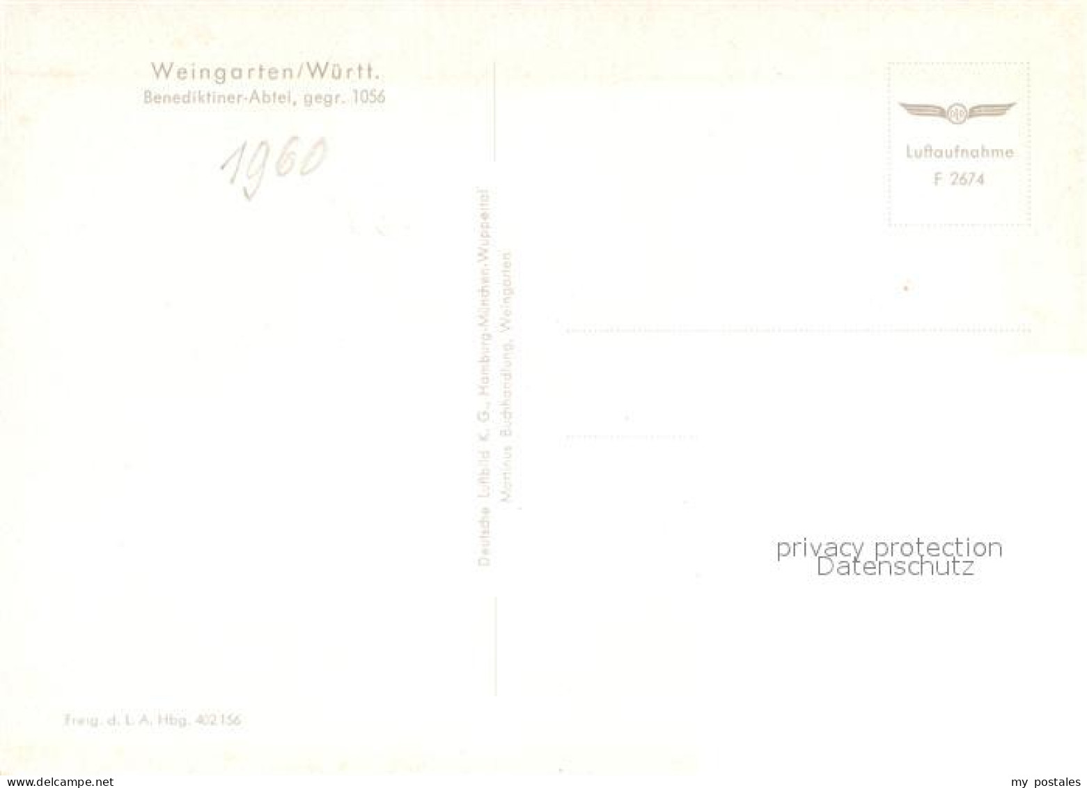 72961775 Weingarten Wuerttemberg Fliegeraufnahme Benediktiner Abtei Weingarten - Andere & Zonder Classificatie