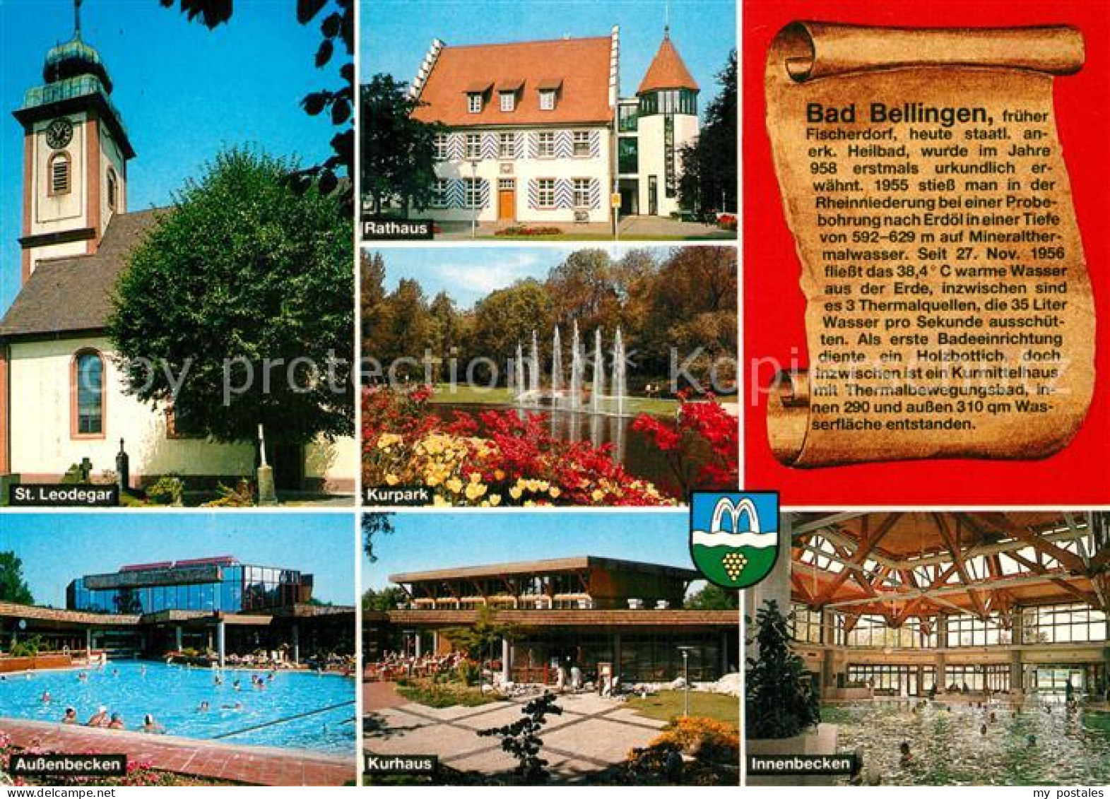 72961227 Bad Bellingen St Leodegar Rathaus Kurpark Aussenbecken Kurhaus Innenbec - Bad Bellingen