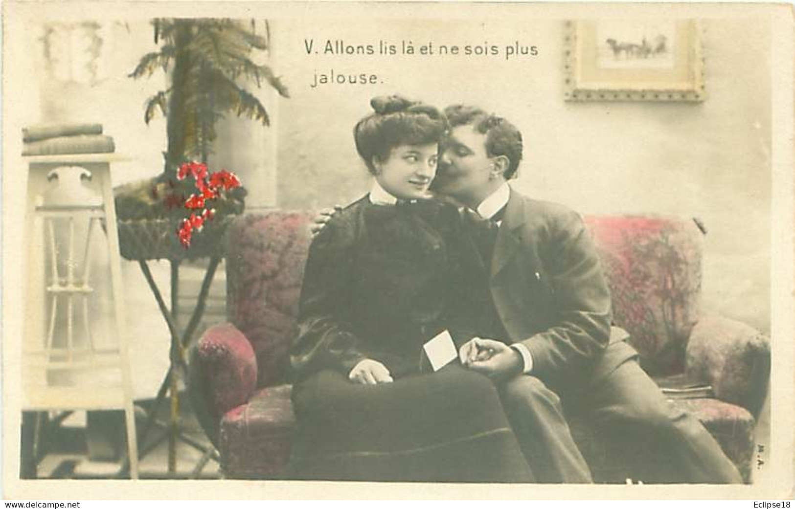 Serie de 5 cartes - Couple - la Jalousie Q 2604