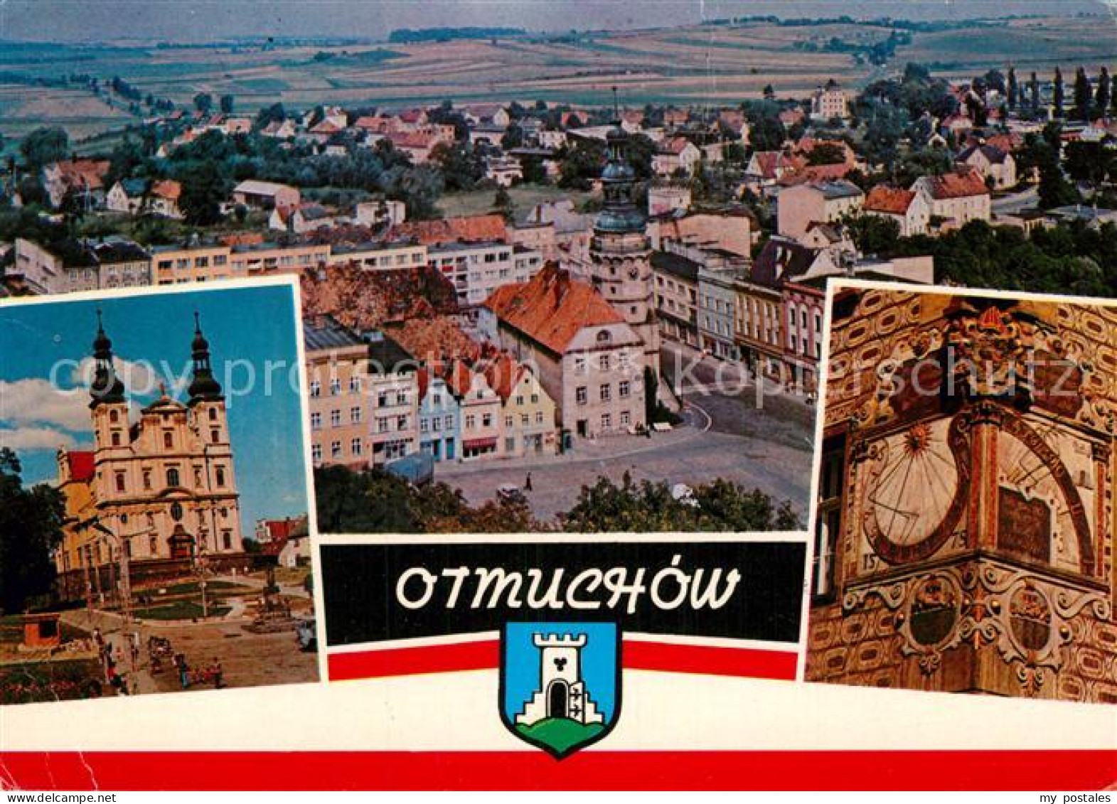 72960982 Otmuchow Stadtpanorama Kirche Sonnenuhr Otmuchow - Pologne