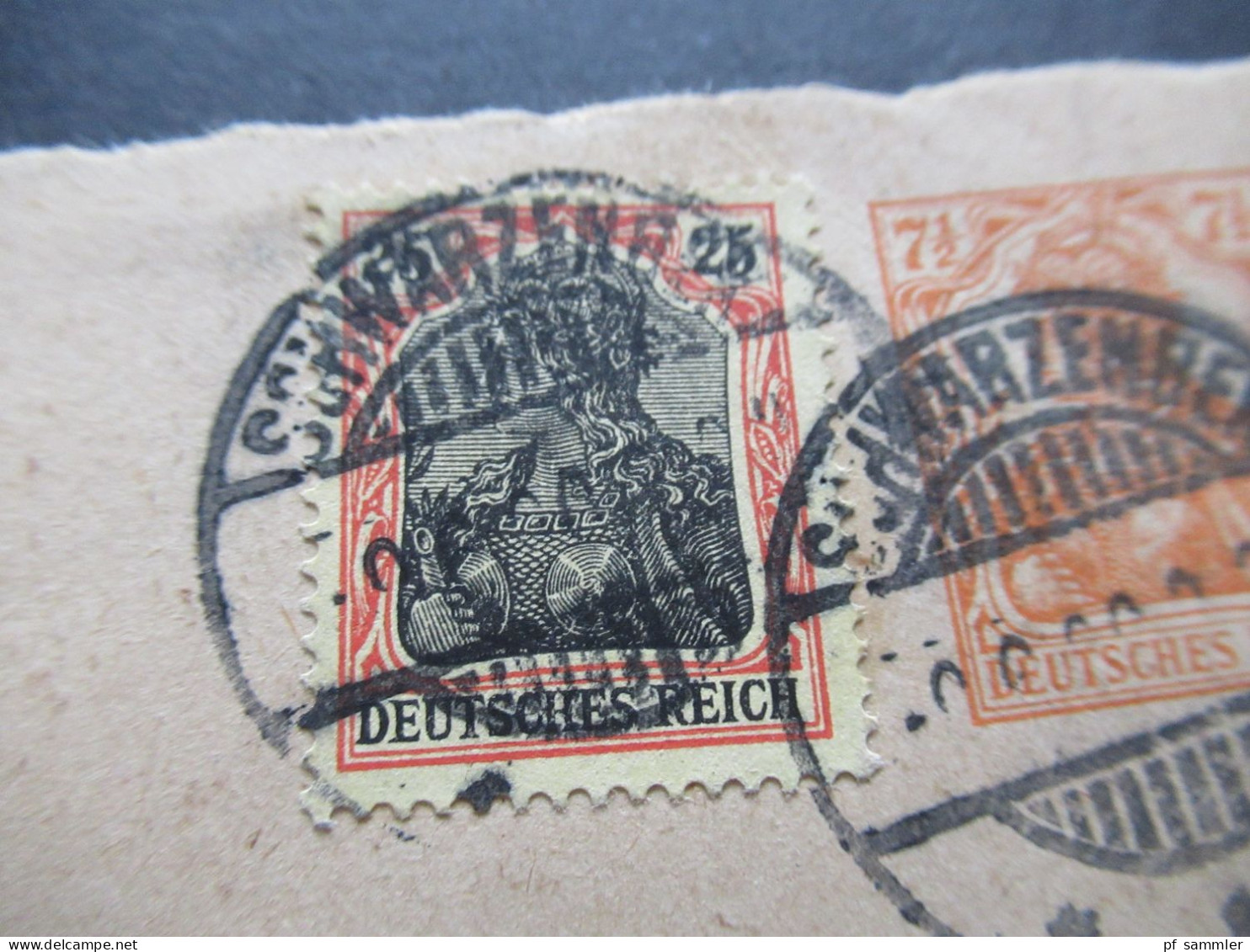 DR Infla 1920 Ganzsache Frageteil P112 F Mit Germania Zusatzfrankatur Nr. 88 Gitterstempel Schwarzenbek - Mölln - Brieven En Documenten