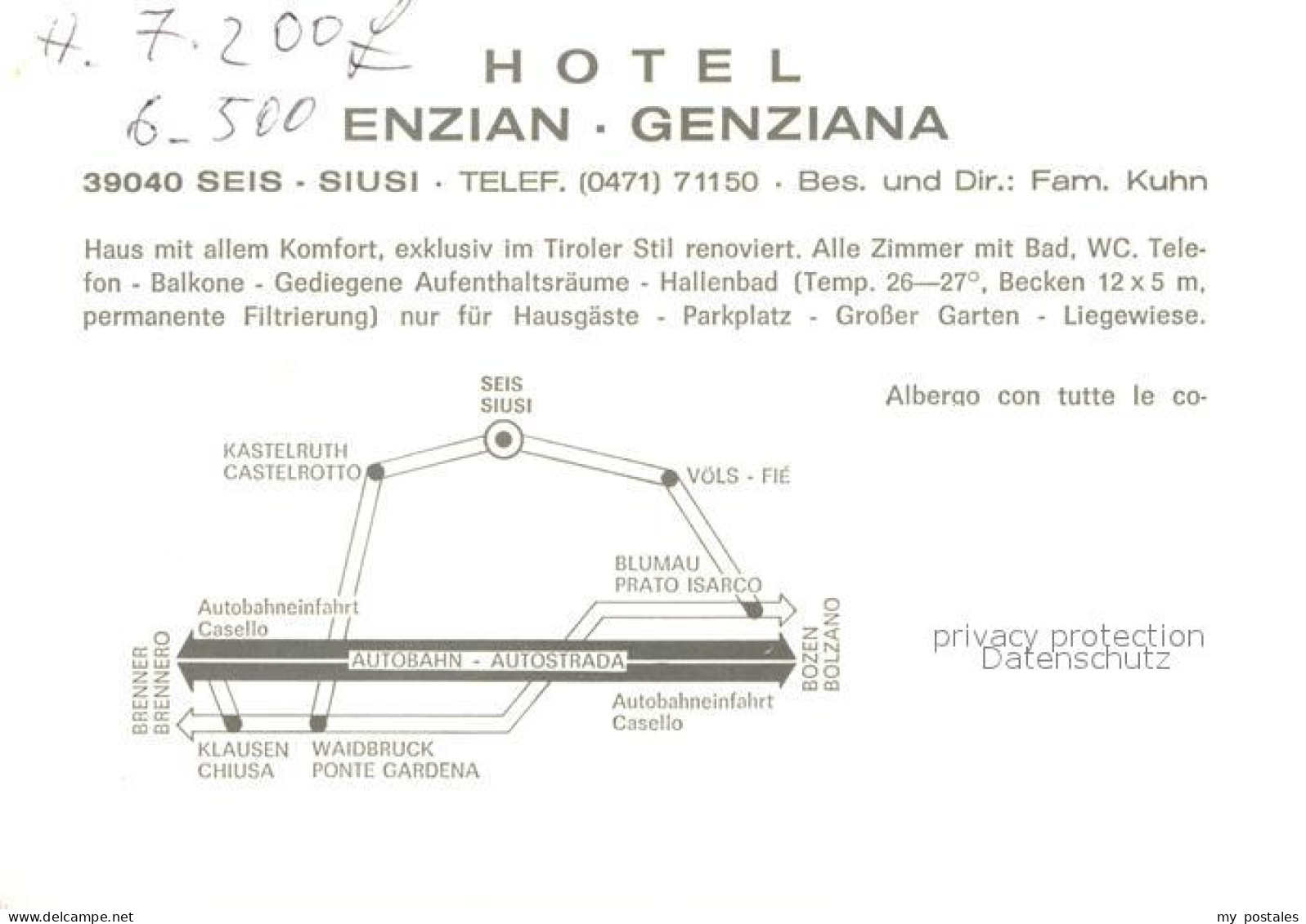 72960795 Seis Schlern Hotel Enzian Genziana Seis Schlern - Autres & Non Classés