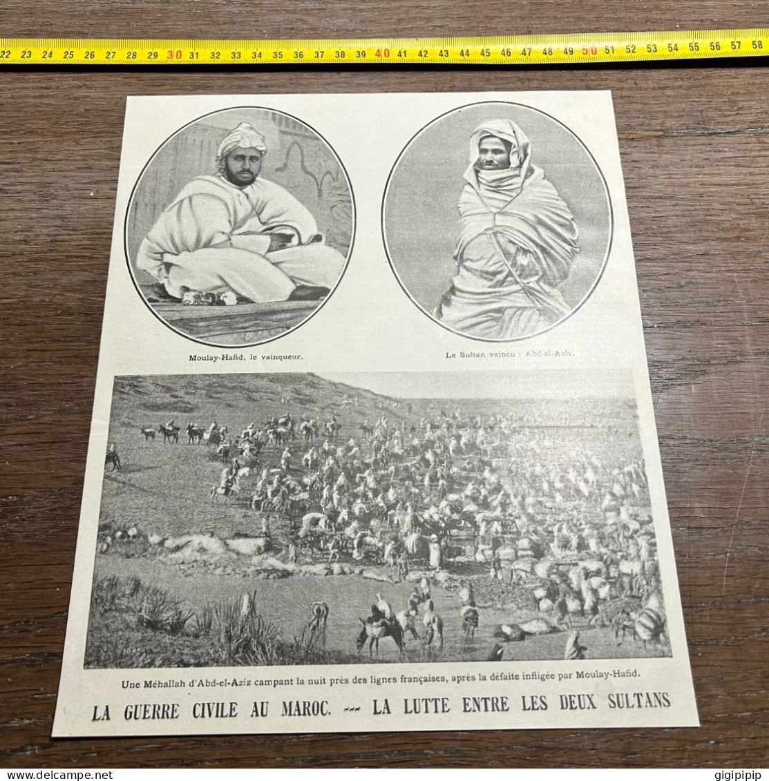 1908 PATI GUERRE CIVILE AU MAROC LUTTE ENTRE LES DEUX SULTANS Moulay-Hafid Méhallah D'Abd-el-Aziz - Colecciones