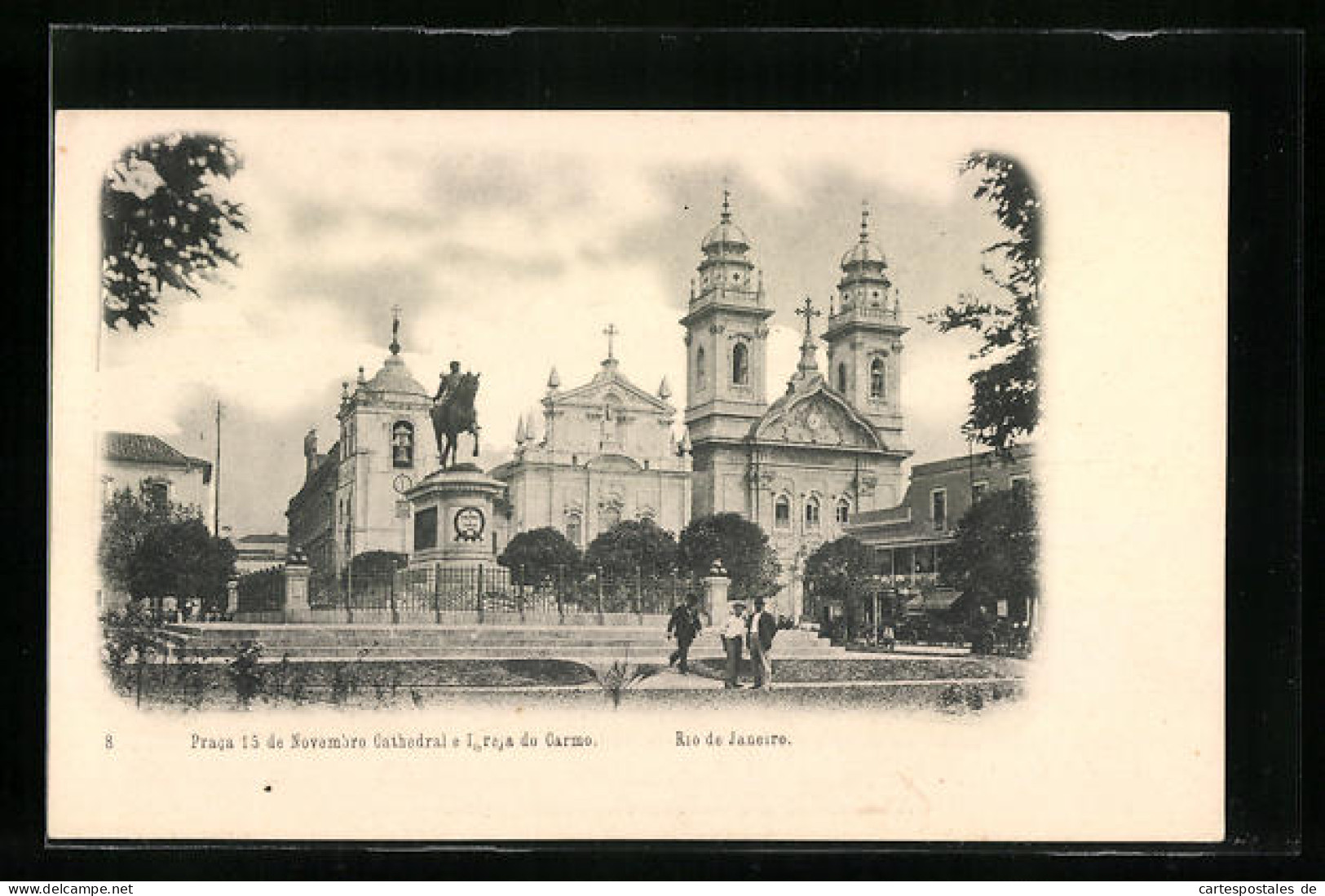 AK Rio De Janeiro, Praca 15 De Novembro Cathedral E Igreja Do Carmo  - Altri & Non Classificati