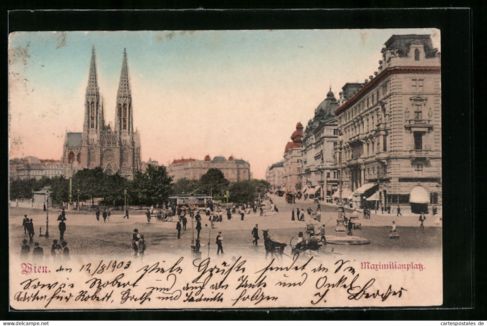 AK Wien, Maximilianplatz Mit Kirche  - Other & Unclassified