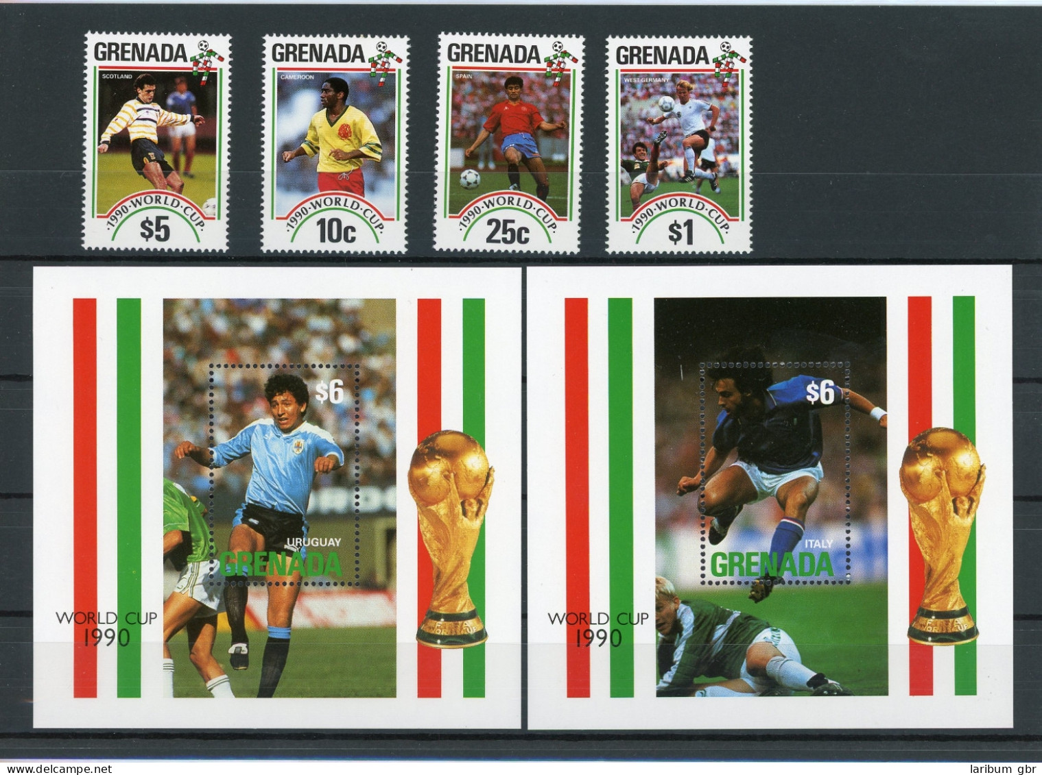 Grenada 2161-2164+Block255-256 Postfrisch Fussball #GE668 - Grenada (1974-...)