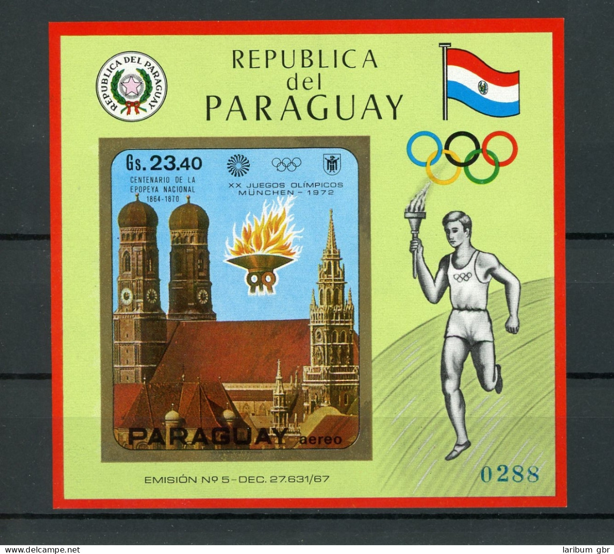 Paraguay Block141 Postfrisch Olympia #HL413 - Paraguay