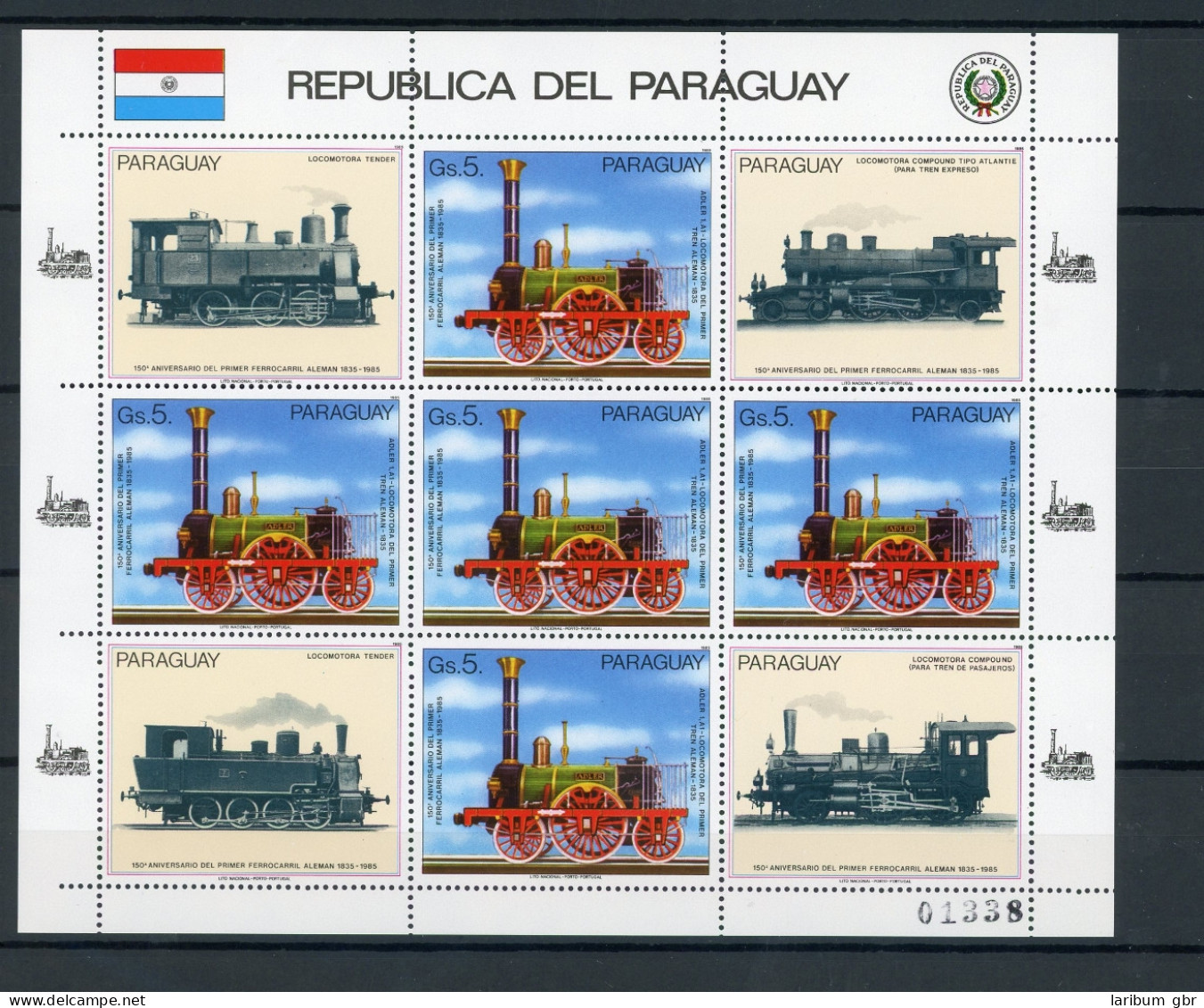 Paraguay KB 3904 Postfrisch Eisenbahn #IJ070 - Paraguay