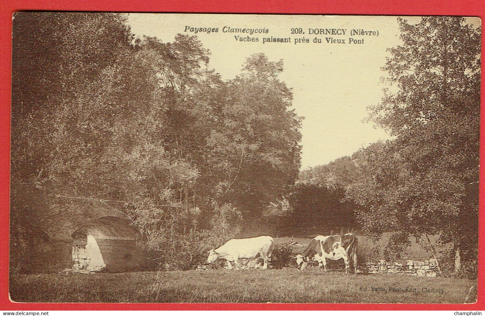 Paysages Clamecycois - Dornecy - Vaches Paissant Près Du Vieux Pont - Autres & Non Classés