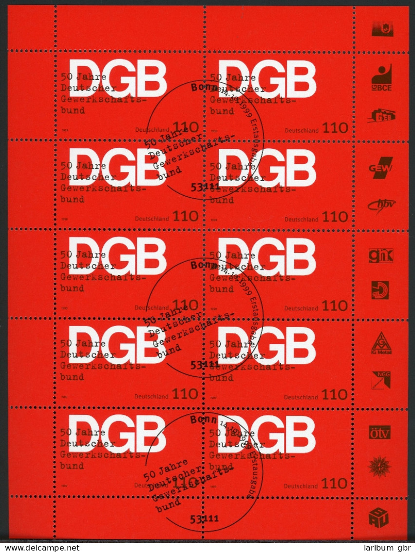 BRD 2083 Zehnerbogen Bonn Ersttagssonderstempel #GQ386 - Other & Unclassified