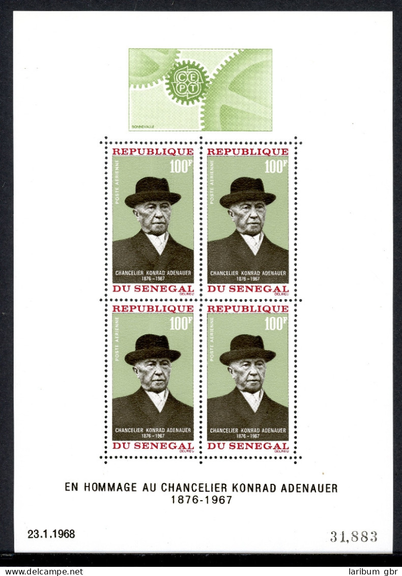 Senegal Block 4 A Postfrisch Adenauer #IN480 - Sénégal (1960-...)