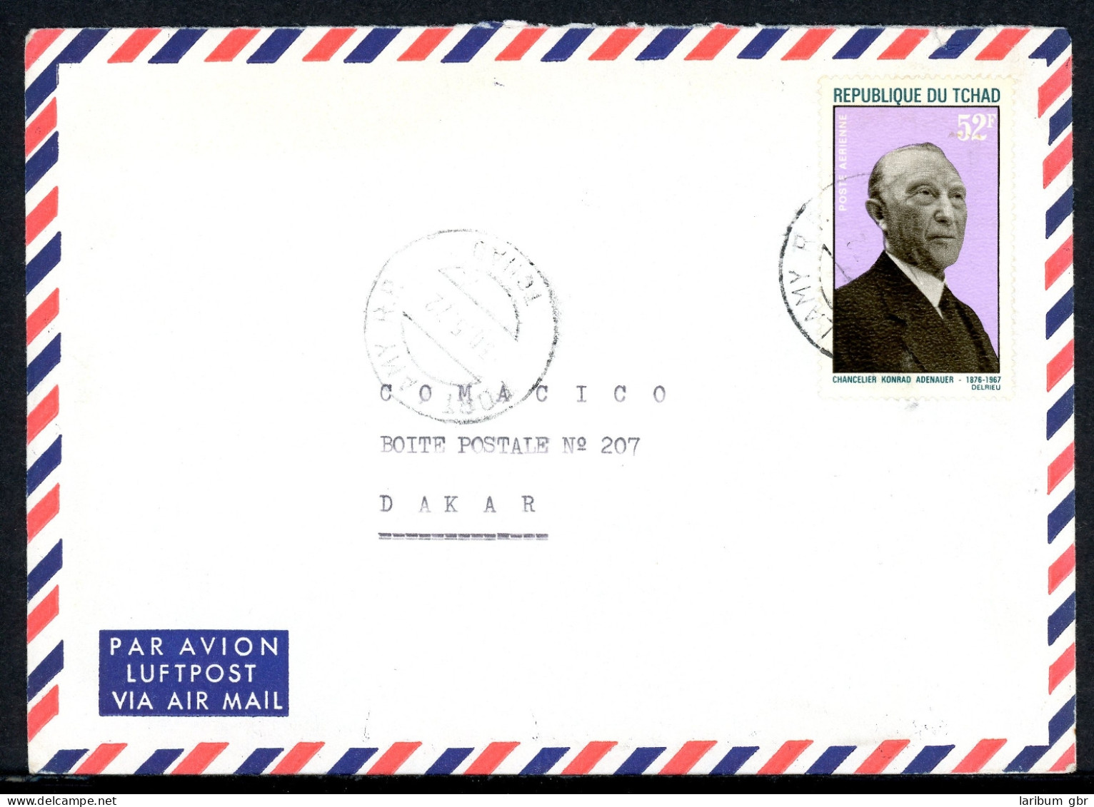 Tschad 197 A Adenauer Einzelfrankatur #IN465 - Chad (1960-...)