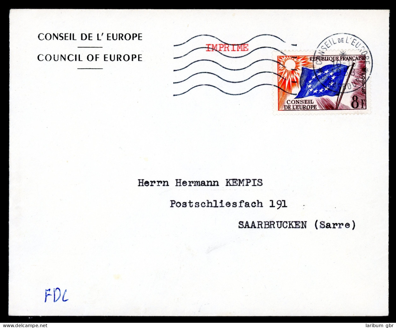 Frankreich Dienstmarken Europarat 2 II Ersttagesbrief/FDC #IU981 - Sonstige & Ohne Zuordnung