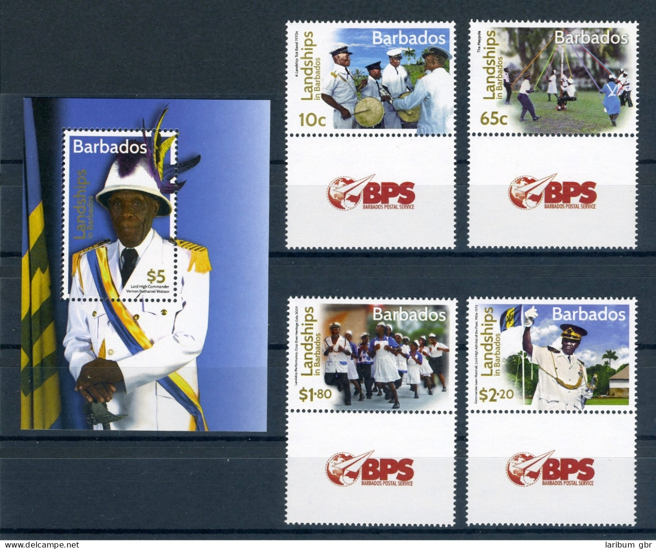 Barbados 1282-1285 + Block 55 Postfrisch #GU586 - Barbades (1966-...)