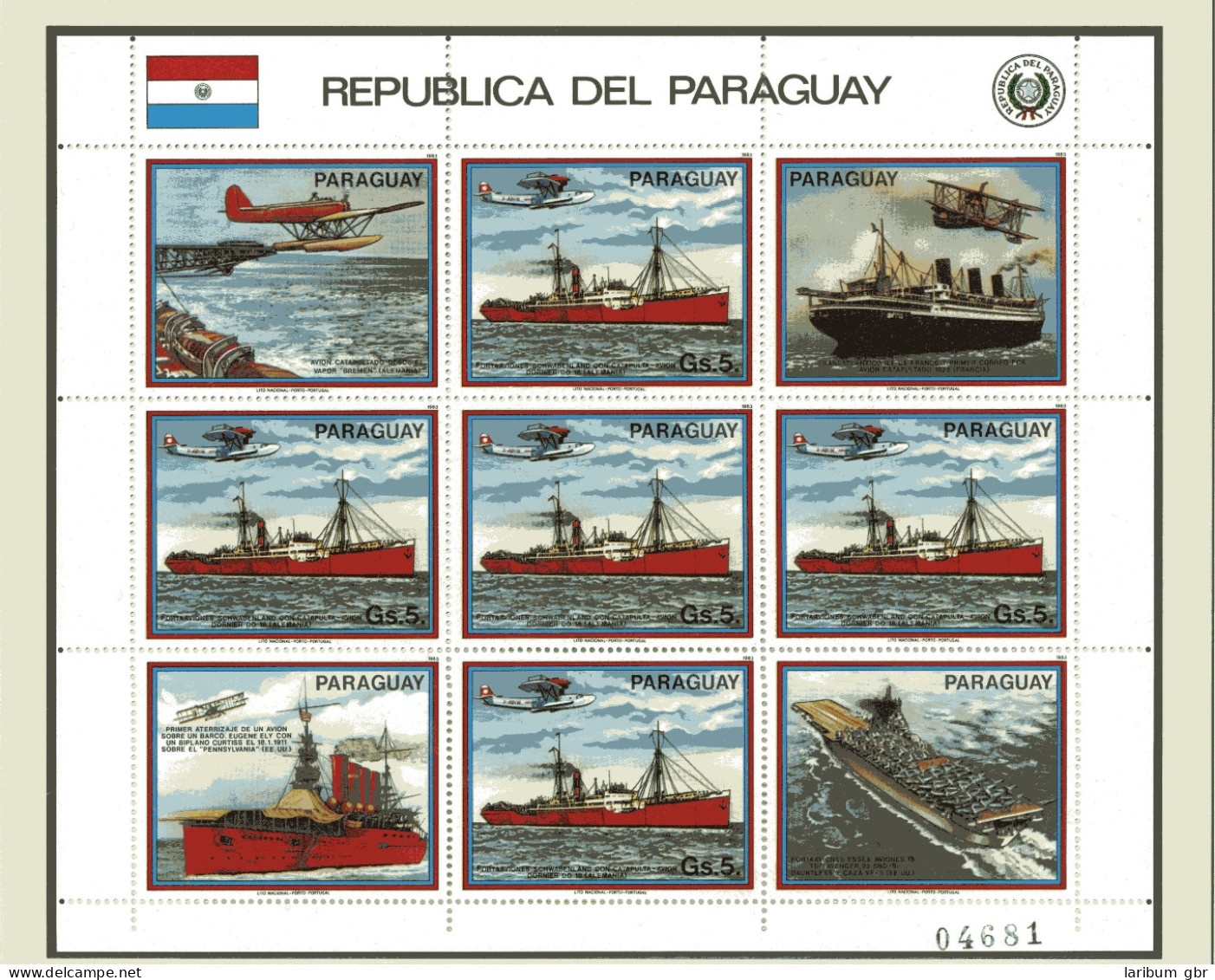 Paraguay KB 3662 Postfrisch Flugzeug #GI616 - Paraguay