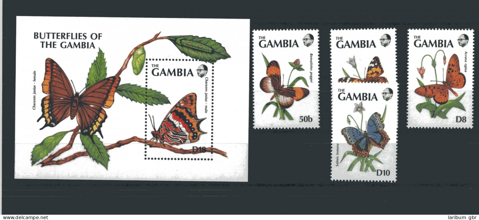 Gambia 1165-1166,69,71 + Block 112 Postfrisch Schmetterlinge #JW650 - Gambie (1965-...)