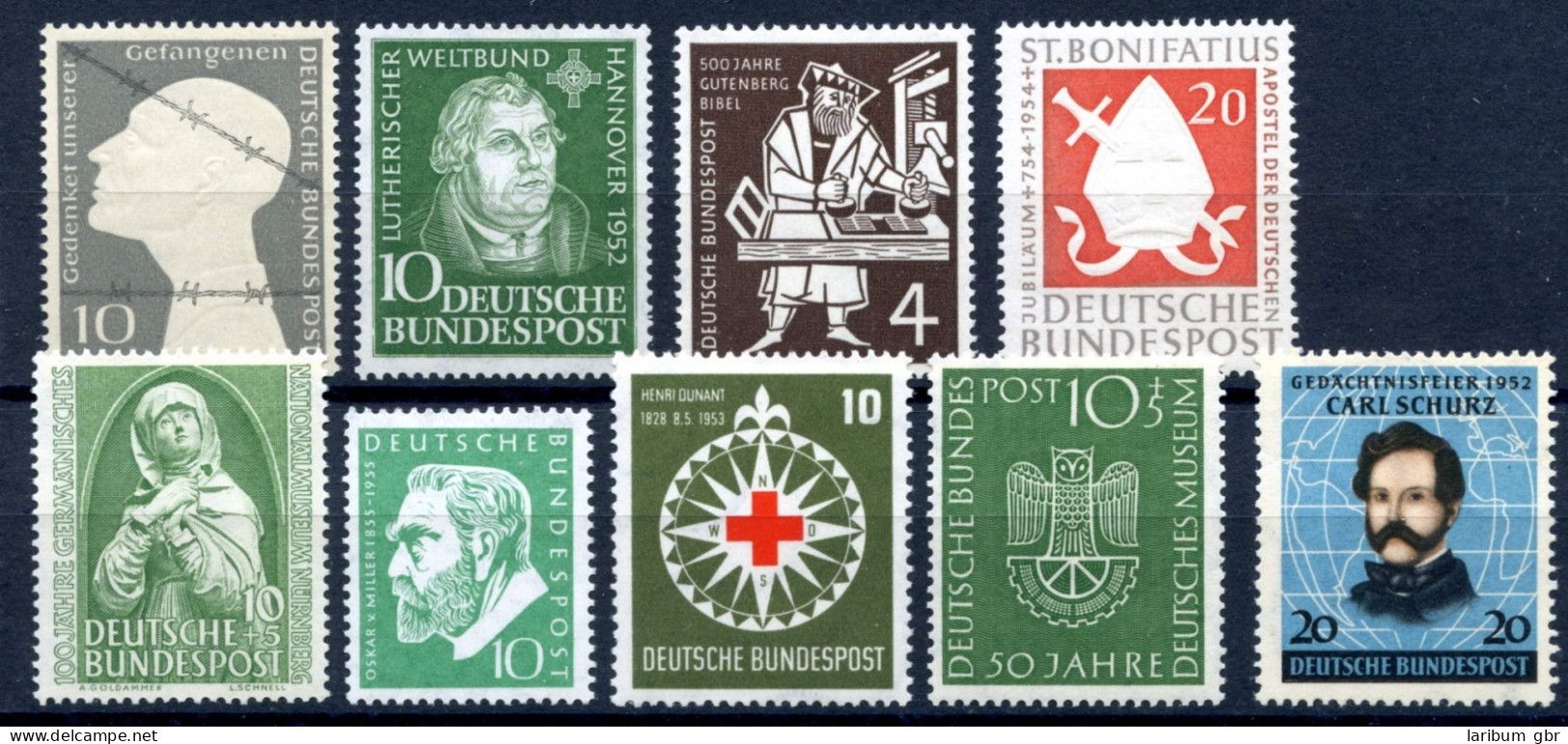 Bund Lot Aus 1952-55 Postfrisch #HC047 - Otros & Sin Clasificación