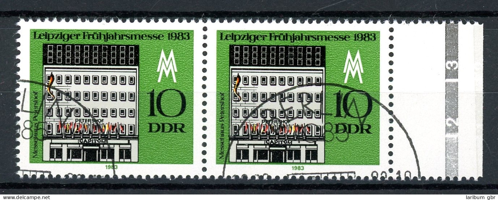 DDR 2779 II Gestempelt Plattenfehler Im Waag. Paar #HE086 - Variétés Et Curiosités