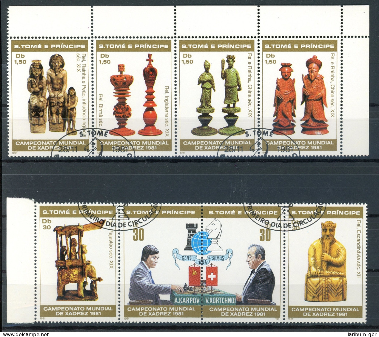 Sao Tome E Principe 703-10 Gestempelt Schach #GI704 - Sao Tome And Principe