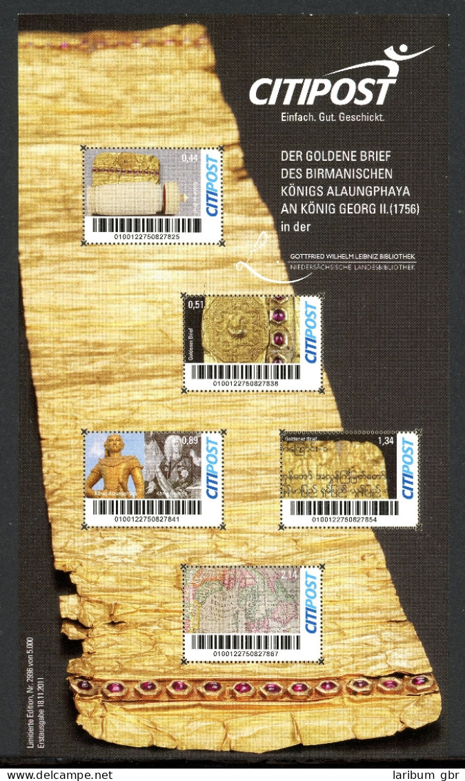 Privatpost CITIPOST Kleinbogen Postfrisch Der Goldene Brief #IY841 - Sonstige & Ohne Zuordnung