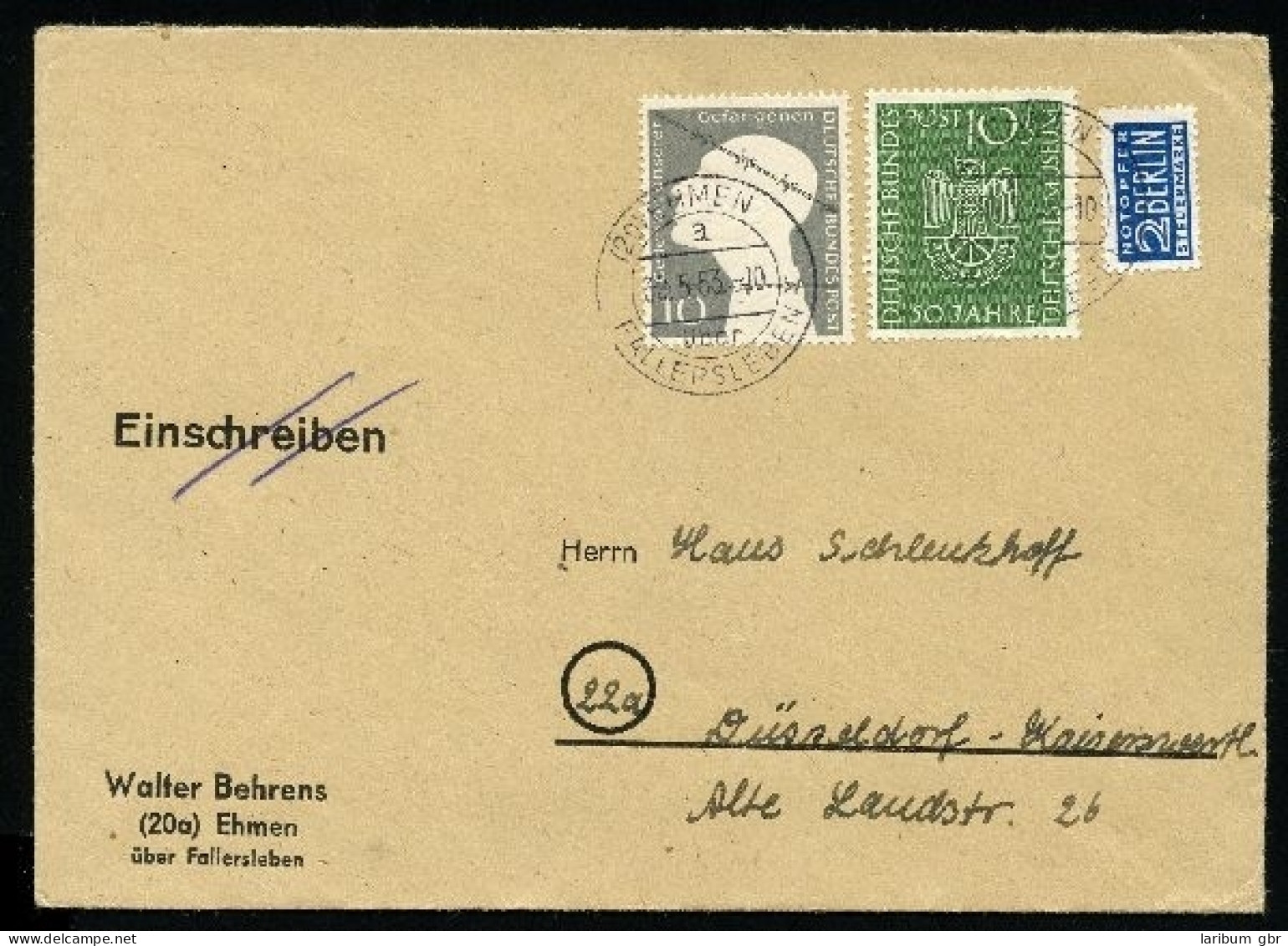 Bund 163+165 Auf Brief Mischfrankatur #HO673 - Lettres & Documents