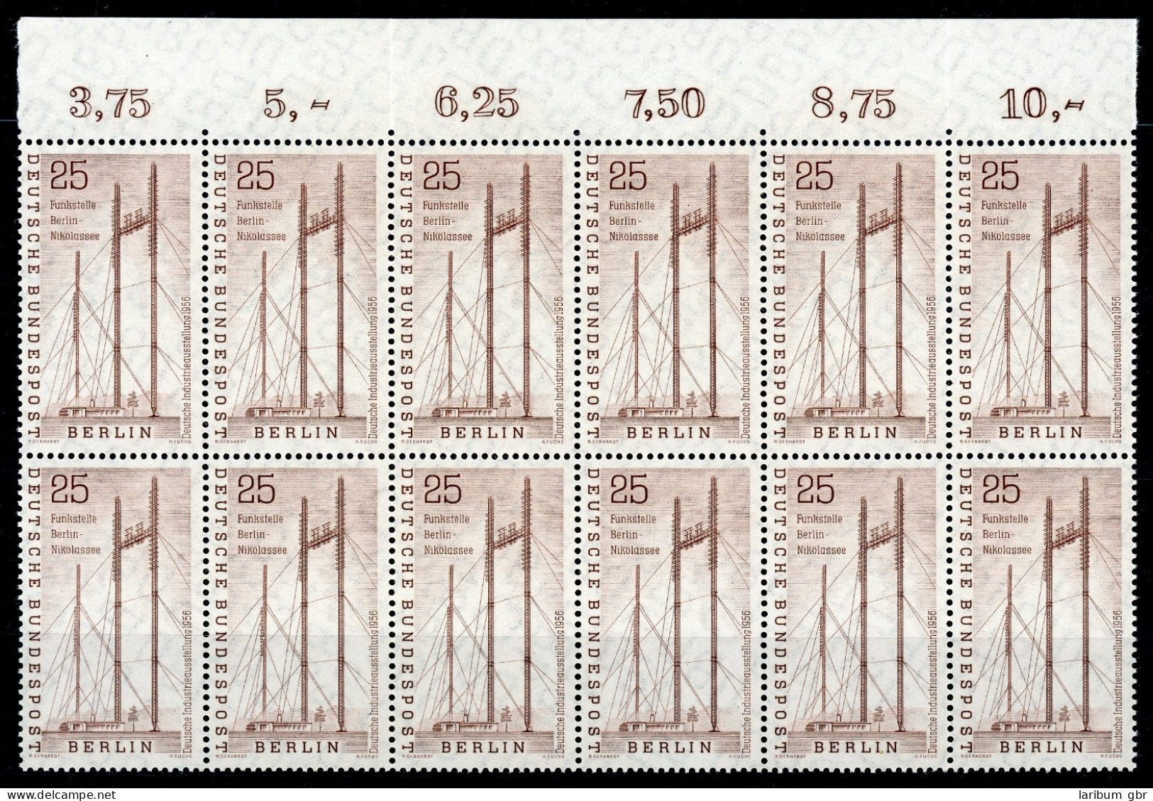 Berlin 12er Bogenteil Oberrand 157 Postfrisch 1x Gefaltet #HU536 - Sonstige & Ohne Zuordnung