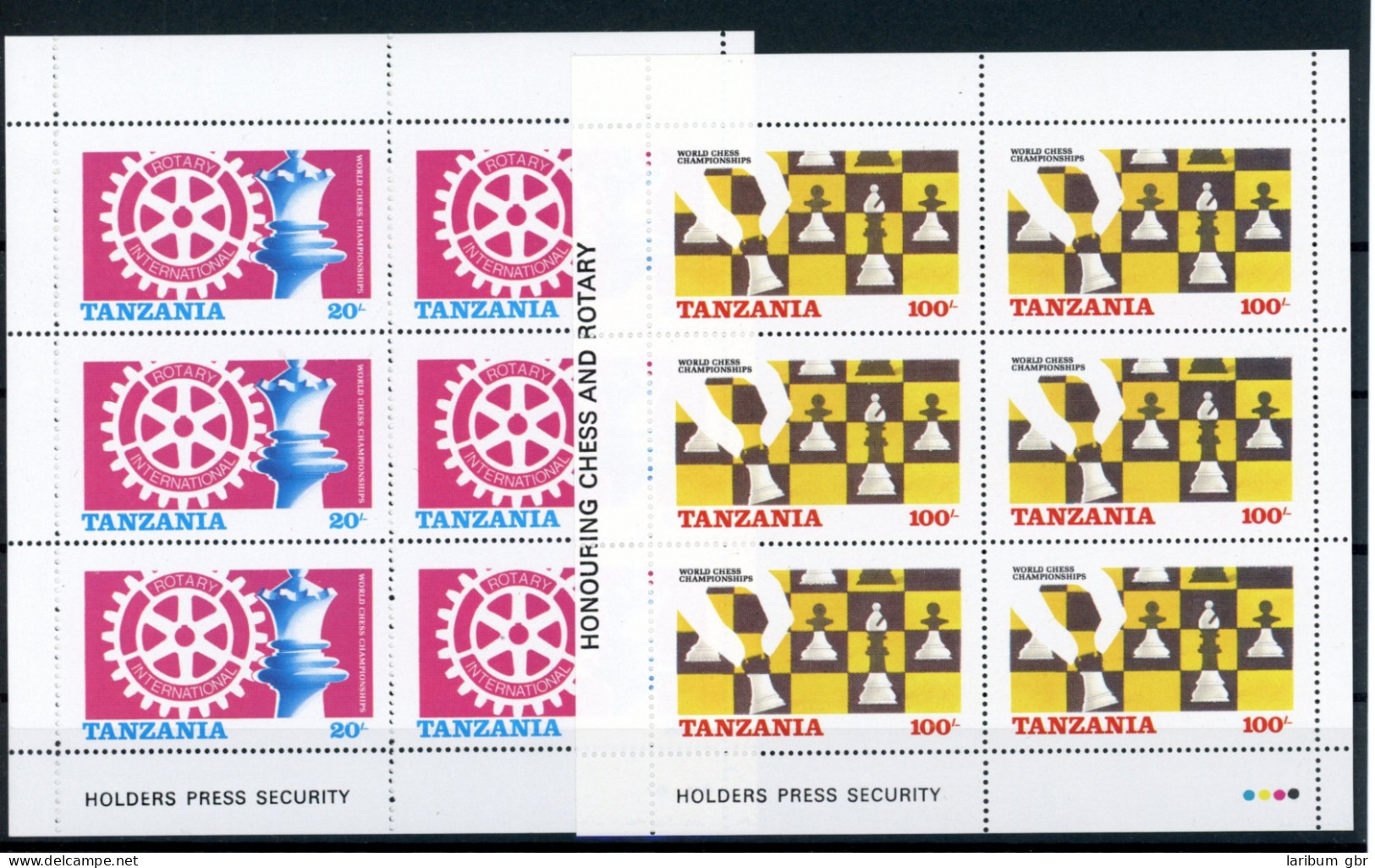 Tansania 313-314 Postfrisch Als Kleinbogen Schach #GI784 - Tansania (1964-...)