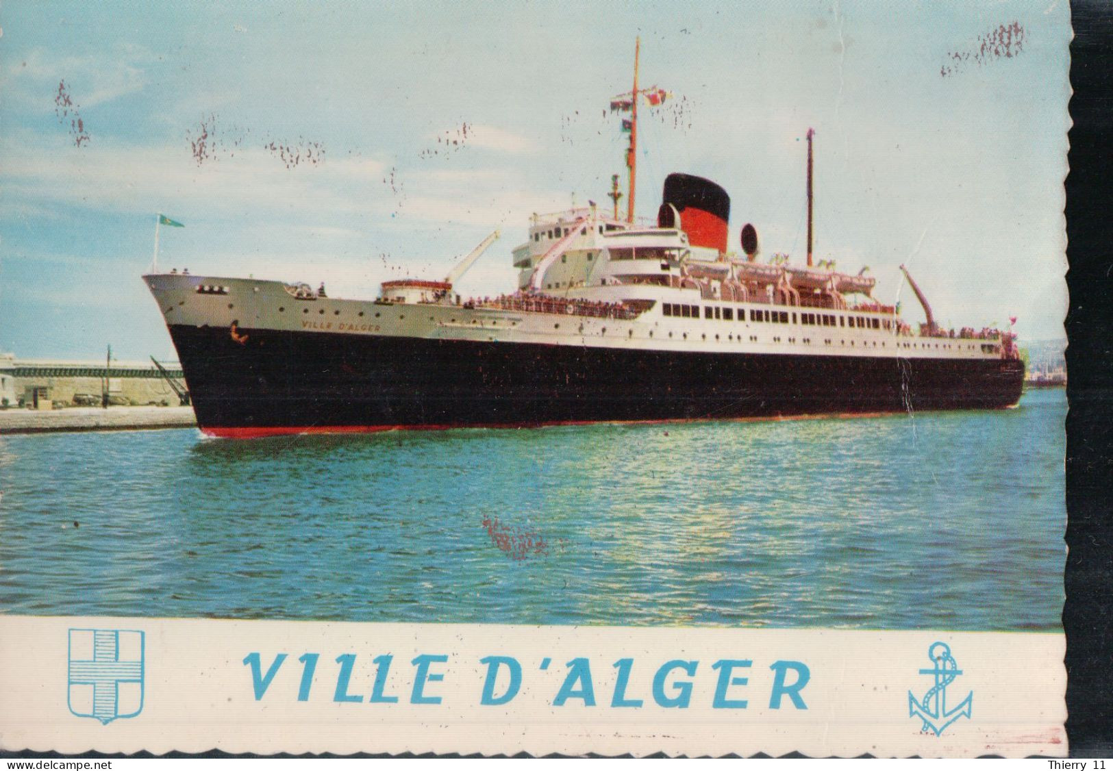 Cpsm Cie Gle Transatlantique "Ville D'Alger" - Steamers