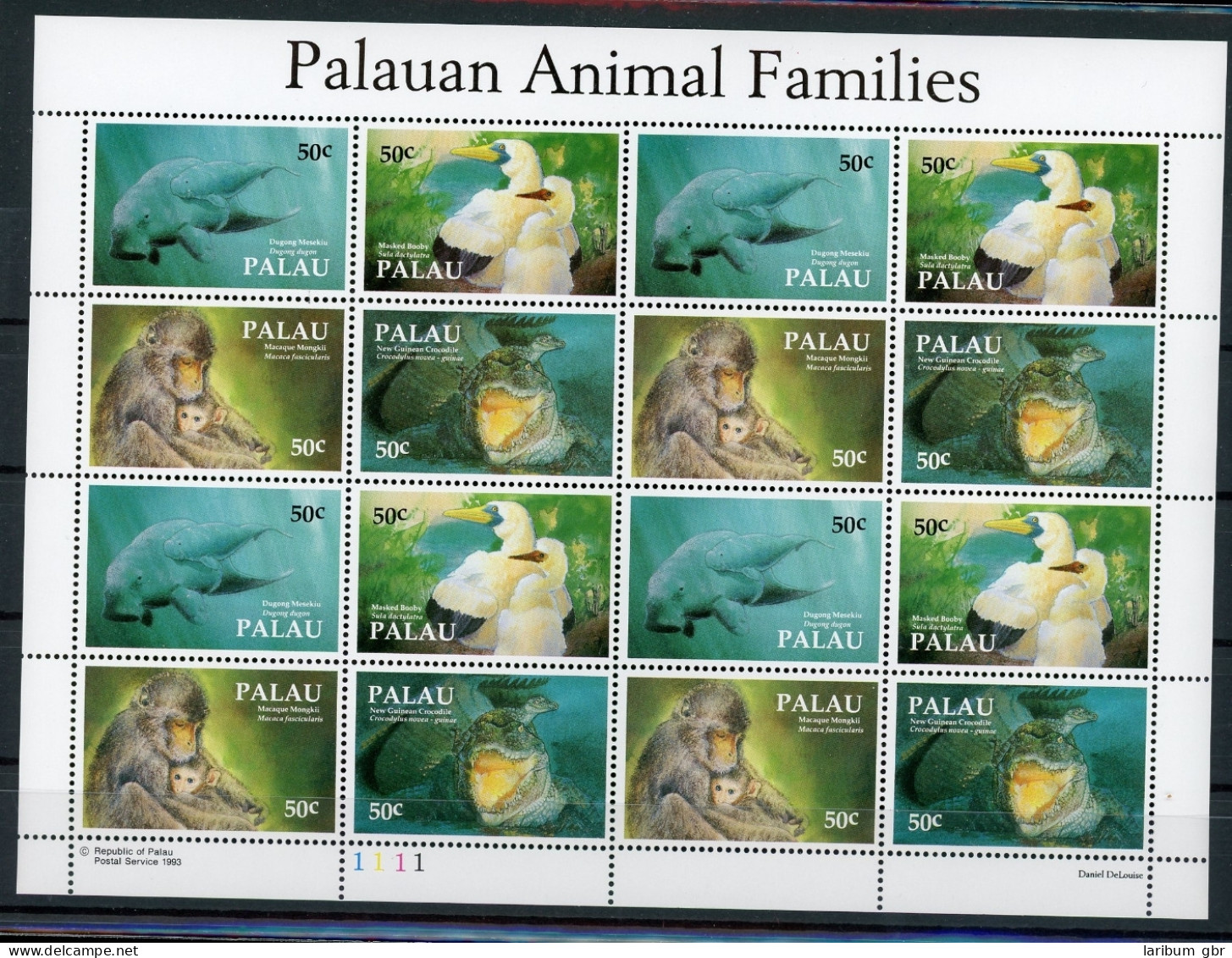 Palau KB 606-609 Postfrisch Tierfamilien #IA170 - Palau