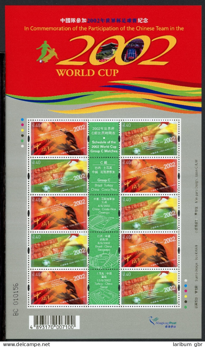 HongKong-China ZD-Bogen 1034-35 Postfrisch Fußball WM 2002 #JD452 - Sonstige & Ohne Zuordnung