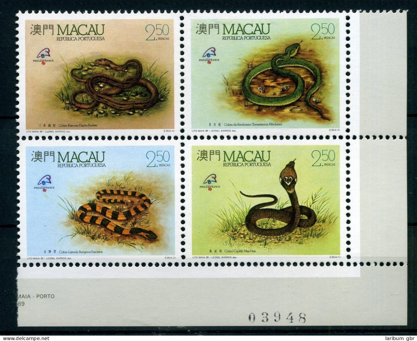 Macau 4er 620-623 Postfrisch Schlangen #IA096 - Other & Unclassified