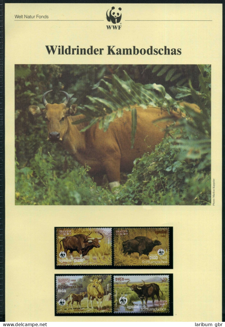 Kambodscha 1986 WWF Komplettes Kapitel Postfrisch MK FDC Wildrinder #IV305 - Kambodscha