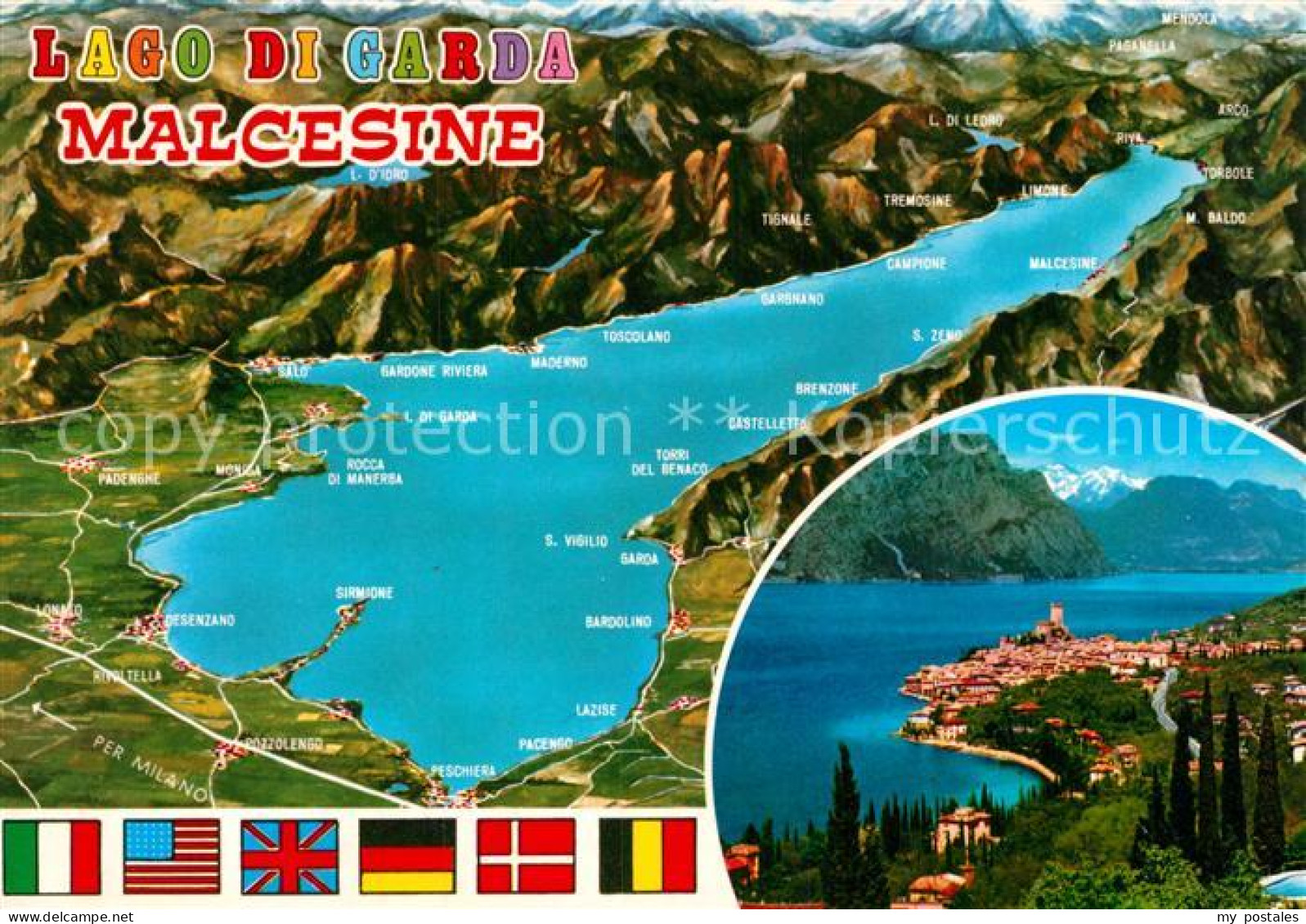 72959518 Malcesine Lago Di Garda Panoramakarte Lago Di Garda Malcesine - Altri & Non Classificati