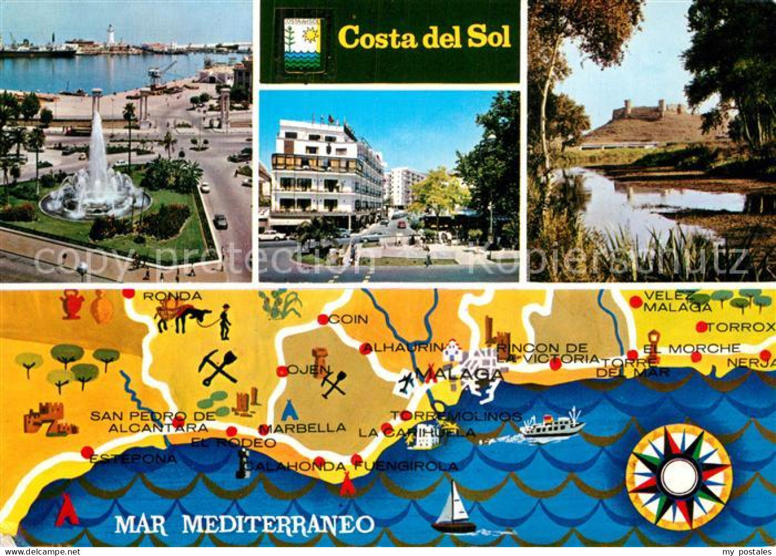 72959502 Costa Del Sol Fliegeraufnahme Hafen Lageplan Spanien - Autres & Non Classés